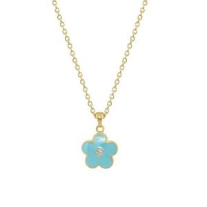 Gold and Turquoise Flower Girl Necklace